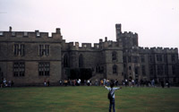 Enthused castle visitor